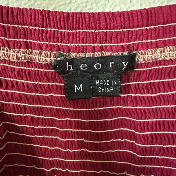 Theory Beatris Dress Size Medium Fuchsia Pink Stretch Linen Blend Knee Length - Picture 6 of 8